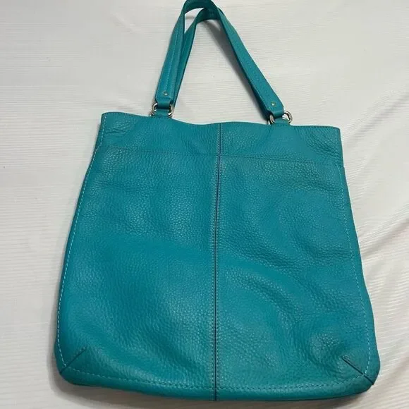 Cole Haan Blue Leather Tote Purse Handbag - Picture 7 of 10